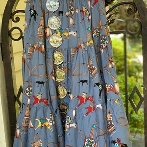 VTG 1980’s Broomskirt American Indian horse print
